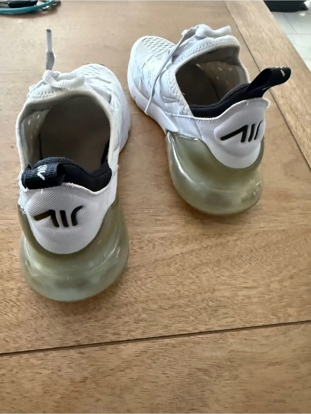 Nike Kids White and Black Air Max 270 Style Sneakers